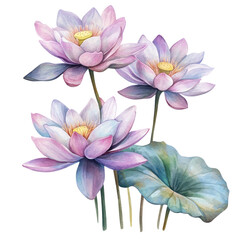 PNG  Water lilies art illustration watercolor.