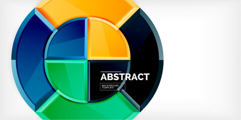 Obraz premium Glossy circles geometric background. Vector Illustration For Wallpaper, Banner, Background, Card, Book Illustration, landing page