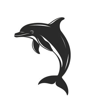 recommend clip art: Dolphin Silhouette Vector Illustration, Wildlife Animal Clipart on white background 