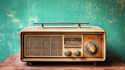 An old vintage radio.