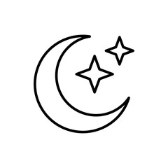 Crescent with stars icon