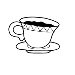 a drawing of mug for drink hot coffee