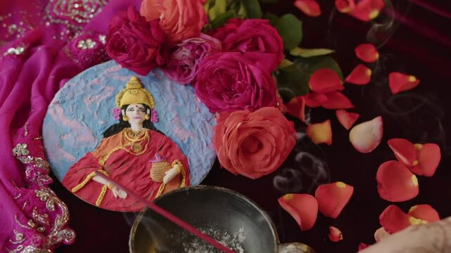 Ritual of offering to the Hindu goddess Parvati