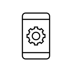 Phone with gearwheel icon