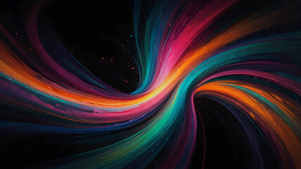 Fototapeta premium colorful swirls on black background