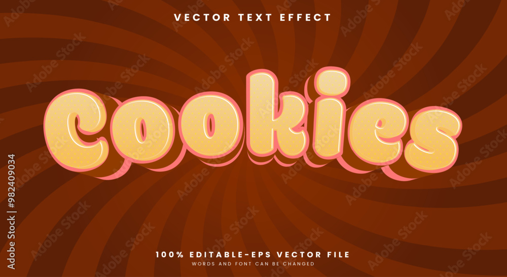 Poster cookies editable text effect template with dessert and cake text style theme