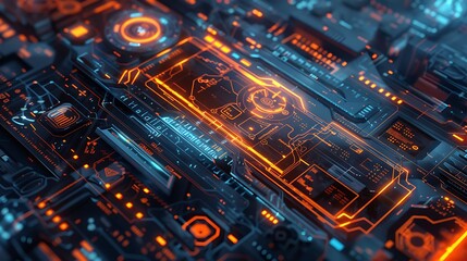 Fototapeta premium Digital Abstract IT Futuristic Modern network,pattern ,circuit,global etc. Technology Bacground AI