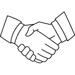 Handshake vector line art style