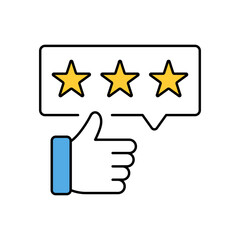 Thumb up rating with 3 stars