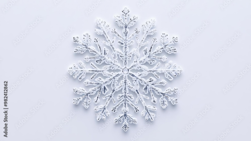 Aufkleber intricate snowflake design on a light background, showcasing delicate patterns and winter beauty.