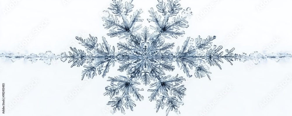 Poster a beautiful snowflake showcasing intricate patterns and delicate details, highlighting the beauty of