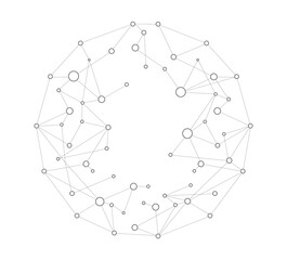 Connected web dots, black and white data concept, background with geometric vector illustration for business and technology, business connection with global data, cloud technology