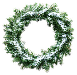 PNG Christmas pine wreath christmas green snow.