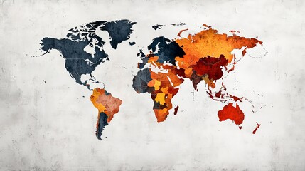 A world map highlighting areas most affected by poverty, symbolizing global poverty