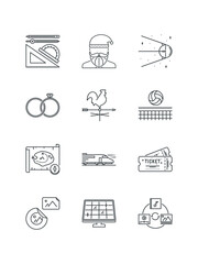 Sharing, Solar, Sticker, Stopwatch, set of icons for web design, vector illustration