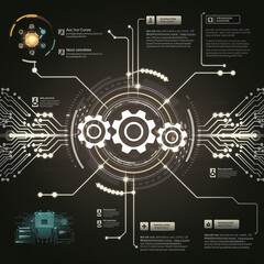 Obraz premium Technology Hologram & Infographics