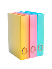 Folder 3d icon multicolored stationery on transparent background.