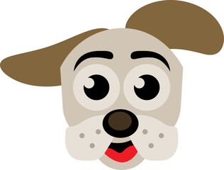 Cute Dog Head Cartoon, Puppy Dog Head Illustration