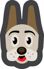 Cute Dog Head Cartoon, Puppy Dog Head Illustration
