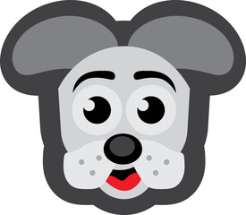 Cute Dog Head Cartoon, Puppy Dog Head Illustration