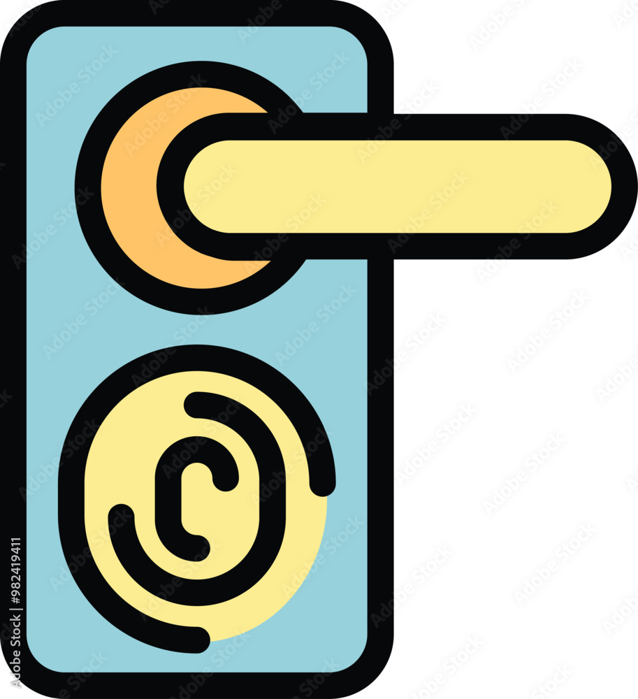 Poster fingerprint lock system is ensuring security and controlling access on a door