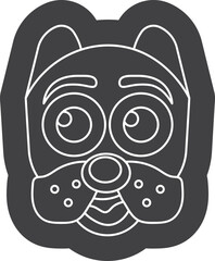 Cute Dog Head Cartoon, Puppy Dog Head Outline