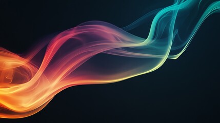 Abstract flowing waves of light in blue, pink, and orange.