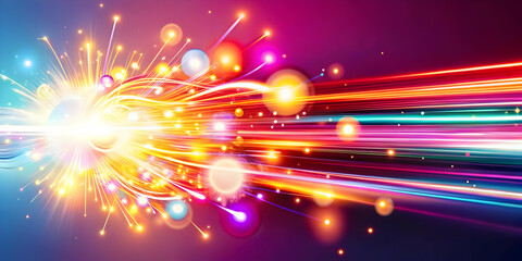 Obraz premium Vibrant Glowing Abstract Art for Promotional Offers: Eye-Catching Digital Design Ideal for E-Commerce Marketing Campaigns
