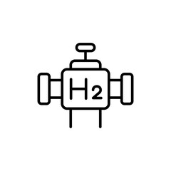 Hydrogen pump outline icons, minimalist vector illustration ,simple transparent graphic element .Isolated on white background