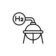 Hydrogen gas outline icons, minimalist vector illustration ,simple transparent graphic element .Isolated on white background