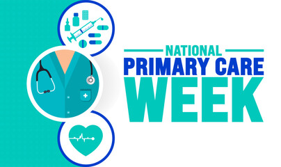 National Primary Care Week background or banner design template is observed every year in October. Holiday concept. Template for card, poster, placard, template. eps 10