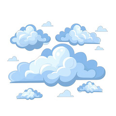 blue sky with clouds on transparent background png