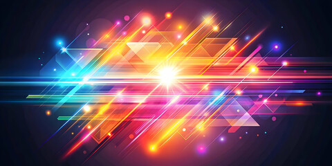 Fototapeta premium Vibrant Flat Glowing Abstract Art for Eye-Catching Promotional Offers - Dynamic Digital Marketing Illustration for E-Commerce Campaigns