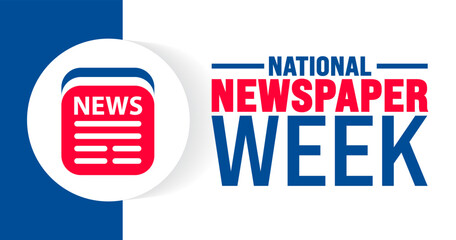 National Newspaper Week background or banner design template is observed every year in October. Holiday concept. Template for card, poster, placard, template. eps 10