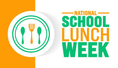 National School Lunch Week background or banner design template is observed every year in October. Holiday concept. Template for card, poster, placard, template. eps 10
