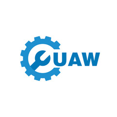 UAW letter logo design on white background. UAW logo. UAW creative initials letter Monogram logo icon concept. UAW letter design