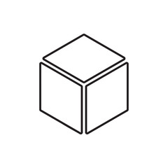 cube icon, line vector isolated on white background. trendy and modern design
