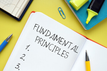 Fundamental principles are shown using the text