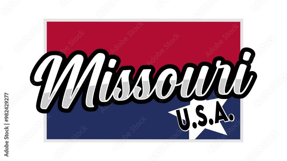 Wall mural missouri state united states with white background 