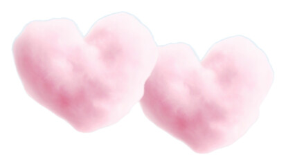 PNG  Couple heart shaped as a clouds with the vanilla sky background softness outdoors daytime.