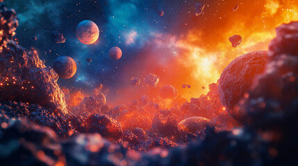 Banner dedicated to World Space Week. Conquest of space by people.