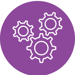 Cogwheel line circle icon