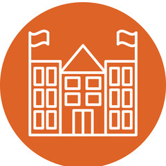 Embassy line circle icon