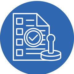 Approved line circle icon