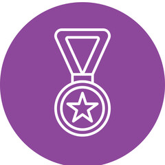 Medal line circle icon
