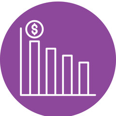 Trade line circle icon