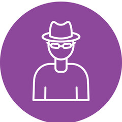 Espionage line circle icon