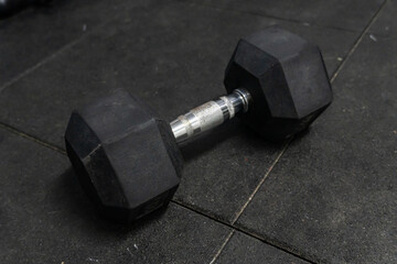 close up of dumbbells