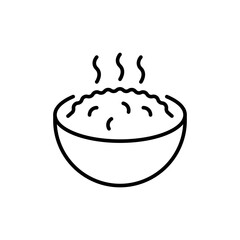 Oatmeal outline icons, minimalist vector illustration ,simple transparent graphic element .Isolated on white background