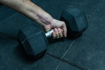 person lifting weights
